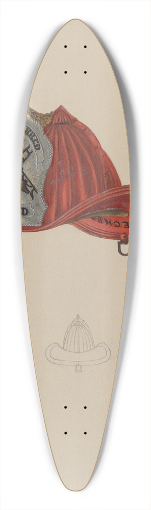 William Lang - Firemans Hat 39.3 inch art pintail longboard deck