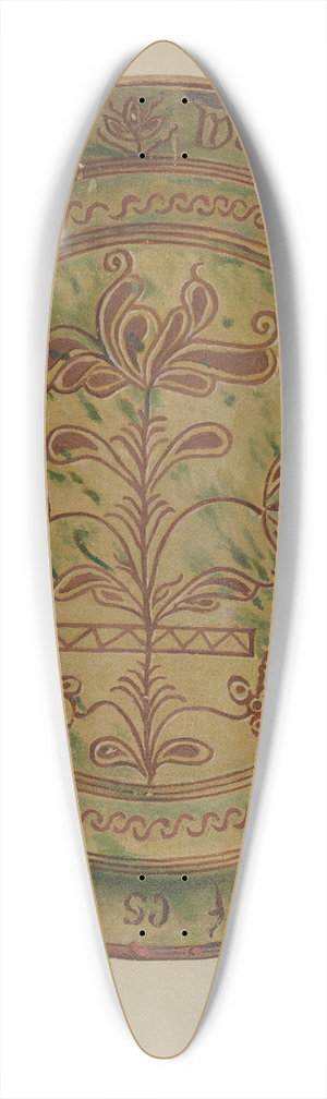 William L. Antrim - Pa. German Dish 39.3 inch art pintail longboard deck
