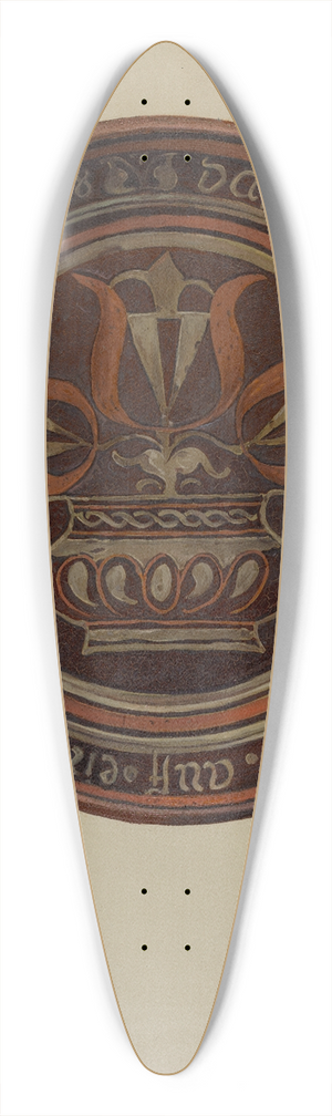 William L. Antrim - Pa. German Dish 39.3 inch art pintail longboard deck