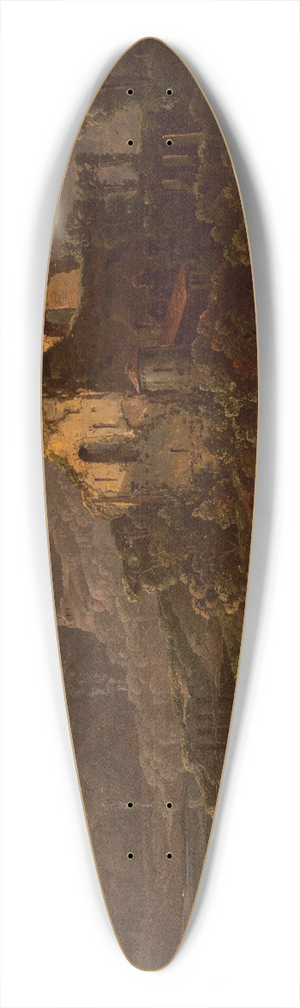 William Louis Sonntag - Italian Landscape with Ruins 39.3 inch art pintail longboard deck