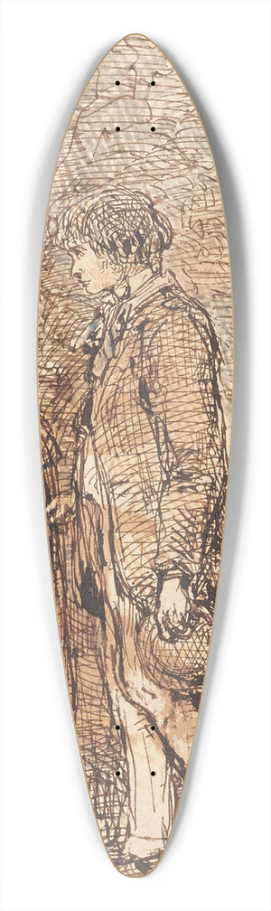 William Makepeace Thackeray - Man and woman at well 39.3 inch art pintail longboard deck