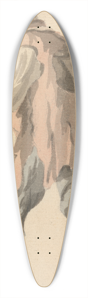 William Marlow - Man Carrying Bundle on his Back 39.3 inch art pintail longboard deck