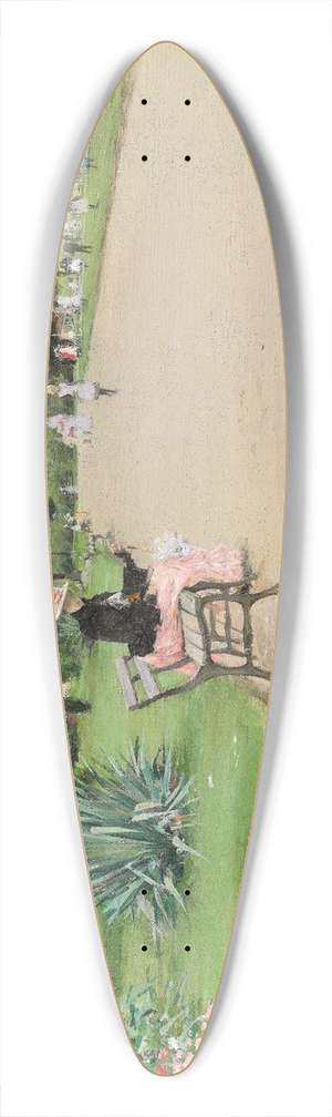 William Merritt Chase - A City Park 39.3 inch art pintail longboard deck