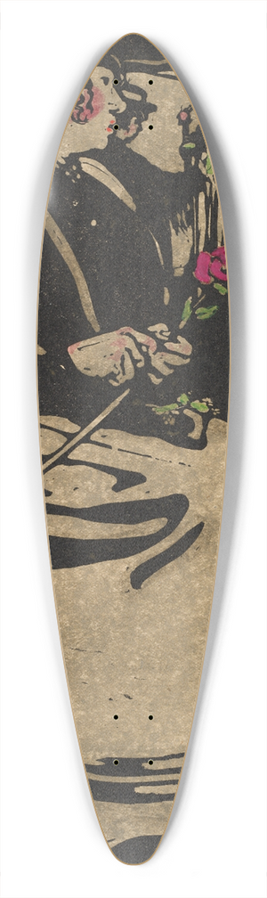 William Nicholson - Flower Girl 39.3 inch art pintail longboard deck
