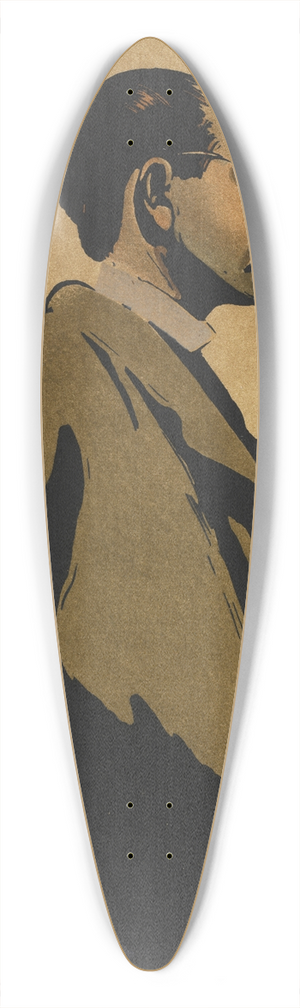 William Nicholson - Rudyard Kipling 39.3 inch art pintail longboard deck