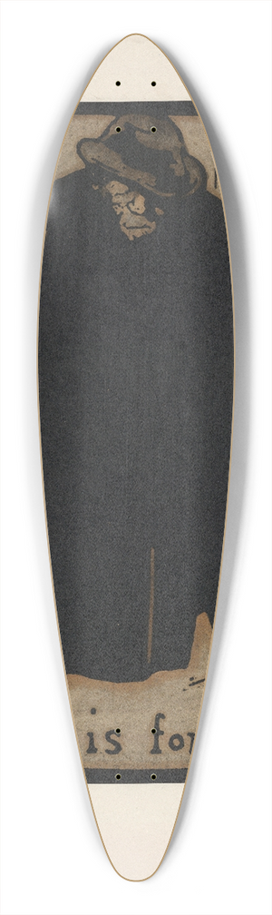 William Nicholson - V is for Villain 39.3 inch art pintail longboard deck