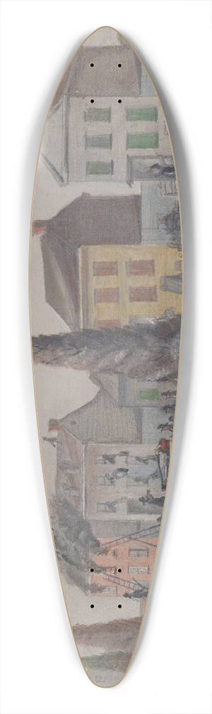 William P. Chappel - Fighting a Fire 39.3 inch art pintail longboard deck