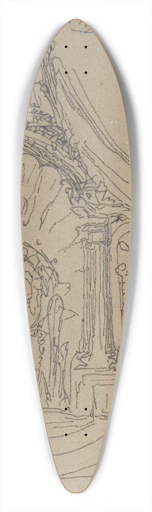 William Pitts - Design for a Throne 39.3 inch art pintail longboard deck