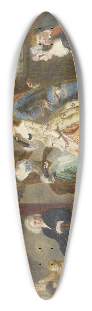 William Powell Frith - Measuring Heights 39.3 inch art pintail longboard deck