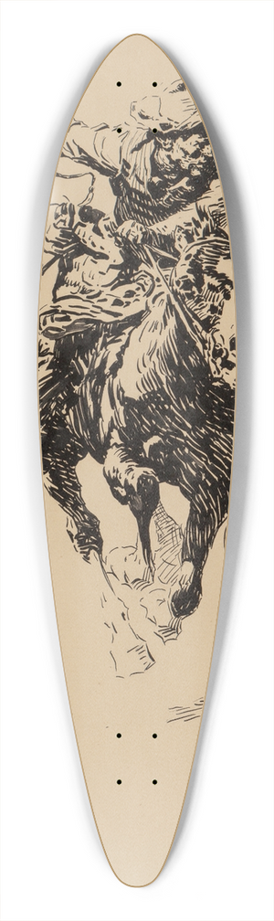 William Robinson Leigh - Study for The Stampede 39.3 inch art pintail longboard deck