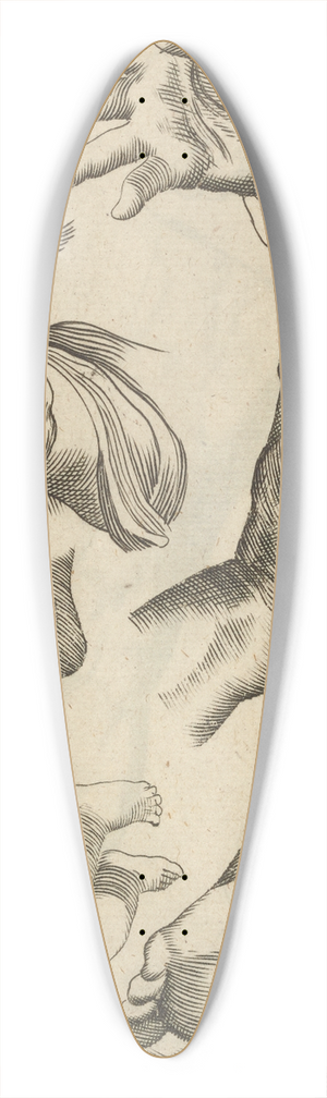 William Salmon - Plate V: Artist study of hands and feet 39.3 inch art pintail longboard deck