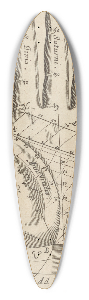 William Salmon - Plate XXIII: Palmistry chart of left hand 39.3 inch art pintail longboard deck