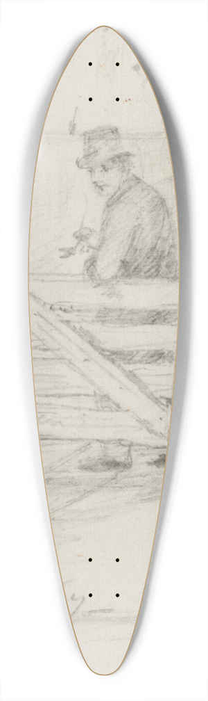 William Sidney Mount - Resting on the Fence 39.3 inch art pintail longboard deck