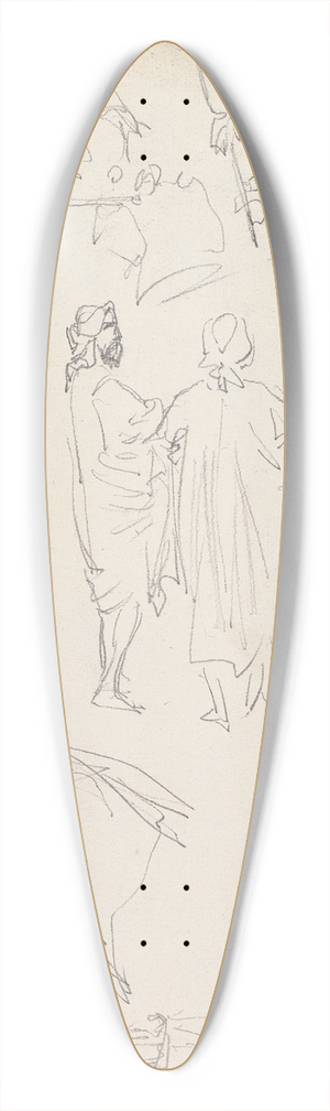 William Simpson - A Doli, a Horse, and Figure Studies 39.3 inch art pintail longboard deck