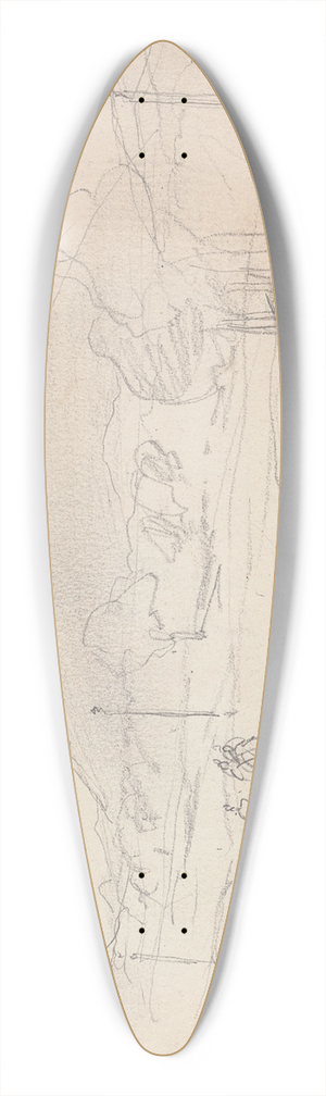 William Simpson - Hills at Topechancee, 23 December 1859 39.3 inch art pintail longboard deck