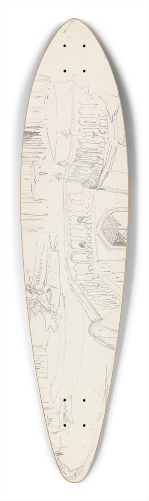 William Simpson - Taxali Gate, Lahore, 17 March 1860 39.3 inch art pintail longboard deck
