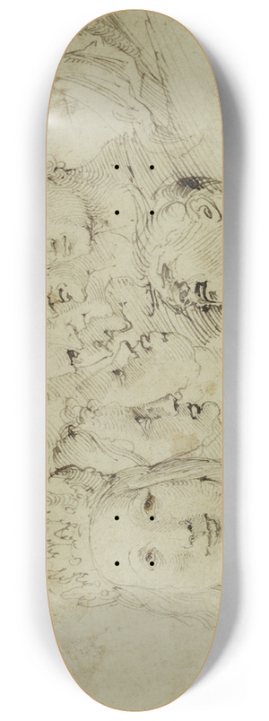 Hans Baldung - Studies of Heads 8.25 inch art skate deck