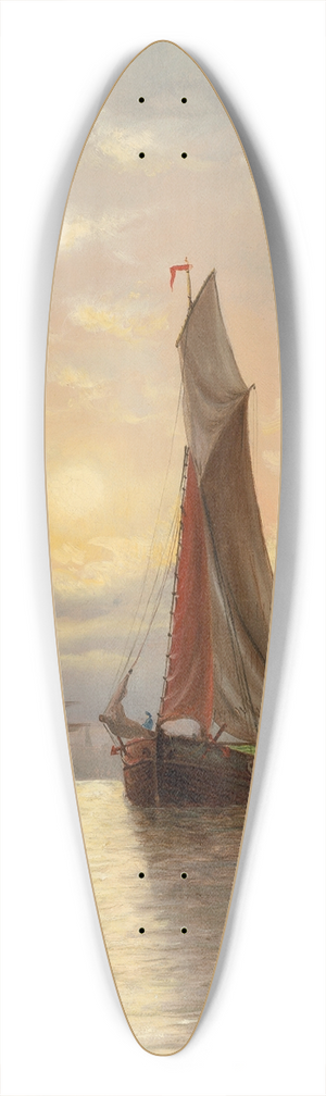 William Torgerson - Harbor Scene 39.3 inch art pintail longboard deck