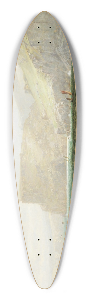 William Trost Richards - Tintagel Coast 39.3 inch art pintail longboard deck