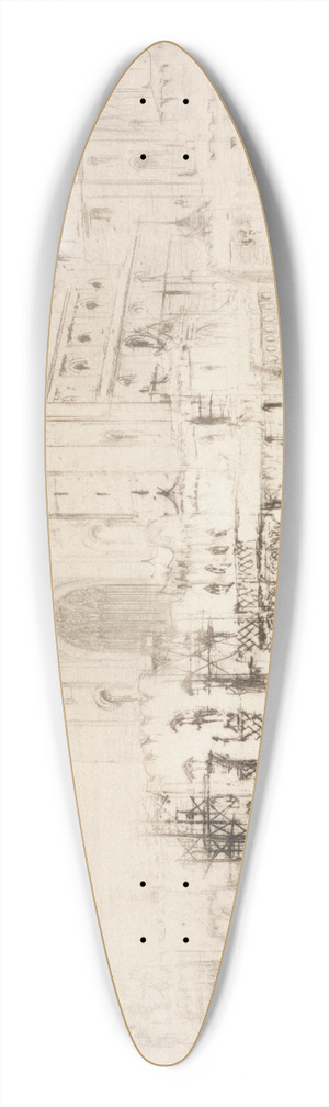William Walcot - Durham Cathedral 39.3 inch art pintail longboard deck