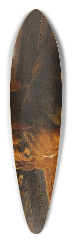 William Woodhouse - A bloodhound by the fireside 39.3 inch art pintail longboard deck