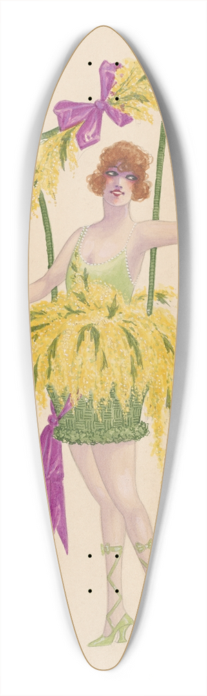 Will R. Barnes - 18-Golden Rod 39.3 inch art pintail longboard deck