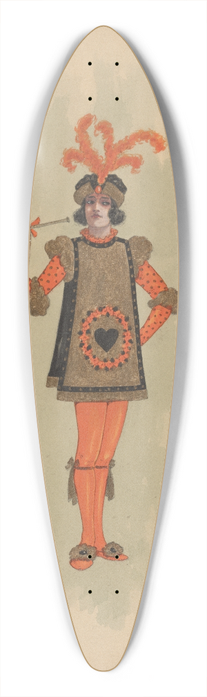 Will R. Barnes - 1 Herald (Burning Mountain) 39.3 inch art pintail longboard deck