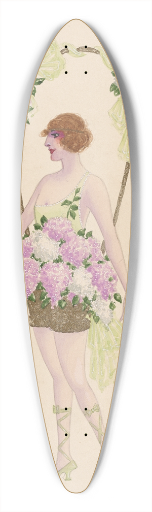 Will R. Barnes - 20-Lilacs 39.3 inch art pintail longboard deck
