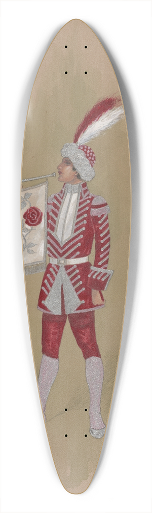Will R. Barnes - 2 Trumpeters (The Blended Rose) 39.3 inch art pintail longboard deck