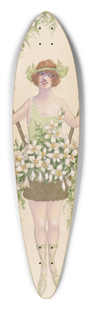 Will R. Barnes - 7-Lillies [sic] 39.3 inch art pintail longboard deck