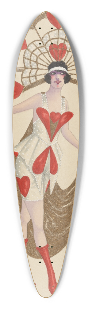 Will R. Barnes - 81-Hearts 39.3 inch art pintail longboard deck