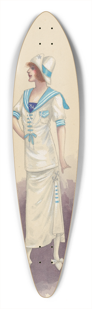 Will R. Barnes - 8 Navy Girls-Act II 39.3 inch art pintail longboard deck