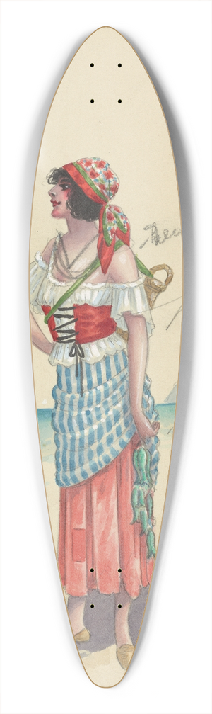 Will R. Barnes - A11-Fisher Girls-Act III 39.3 inch art pintail longboard deck