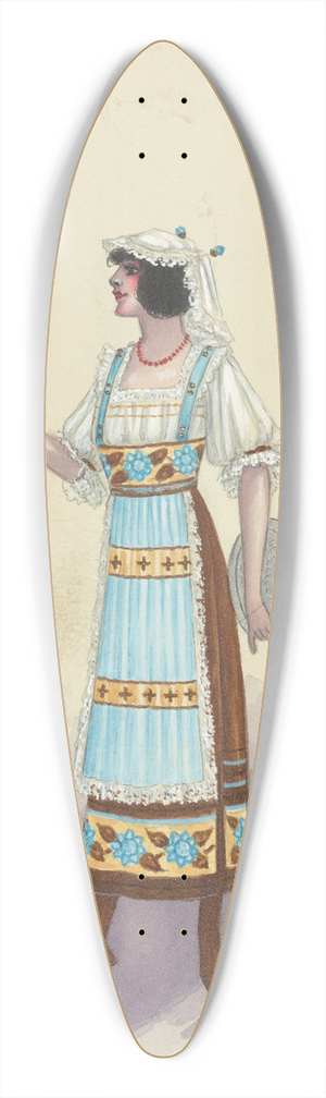 Will R. Barnes - A8-Corsican Beauties-Act II 39.3 inch art pintail longboard deck