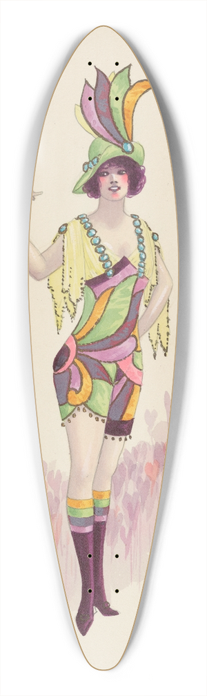 Will R. Barnes - Cubist Boys 39.3 inch art pintail longboard deck