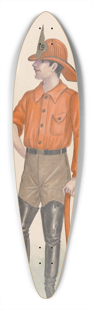 Will R. Barnes - Firemen 39.3 inch art pintail longboard deck