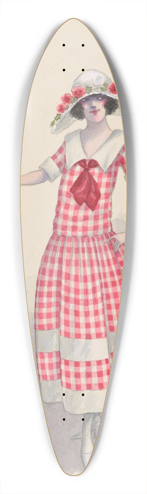 Will R. Barnes - Gingham girl, 6 39.3 inch art pintail longboard deck