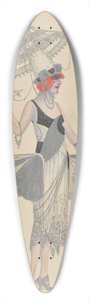 Will R. Barnes - Lady-in-Waiting 39.3 inch art pintail longboard deck