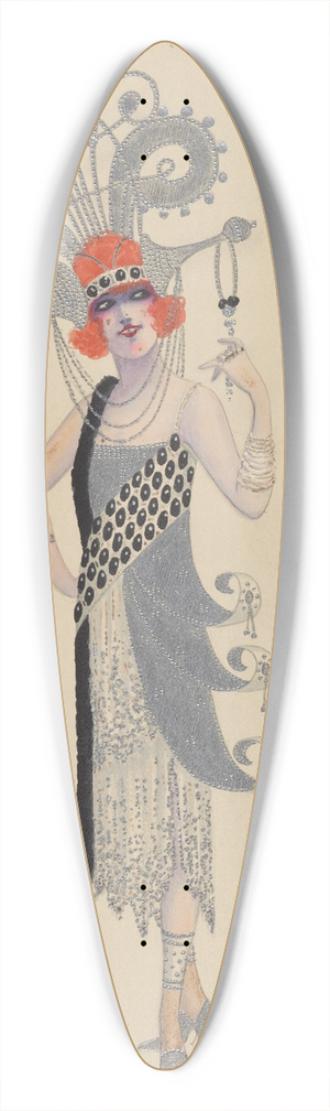 Will R. Barnes - Lady-in-Waiting 39.3 inch art pintail longboard deck