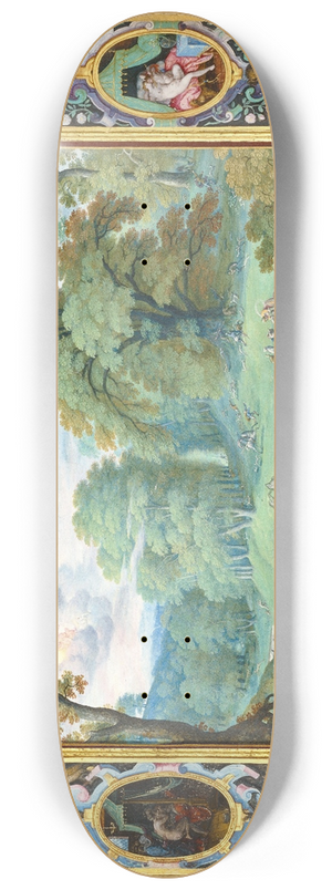 Hans Bol - Landscape with the Story of Venus and Adonis 8.25 inch art skate deck