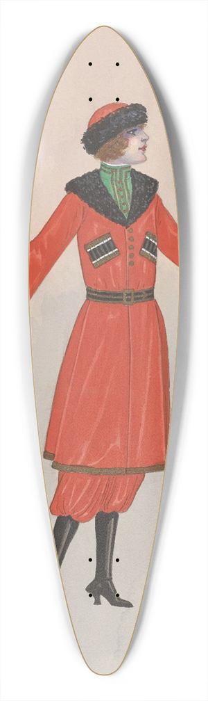 Will R. Barnes - Red Cossacks 39.3 inch art pintail longboard deck