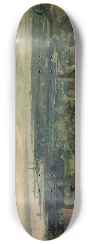 Hans Bol - River Landscape 8.25 inch art skate deck