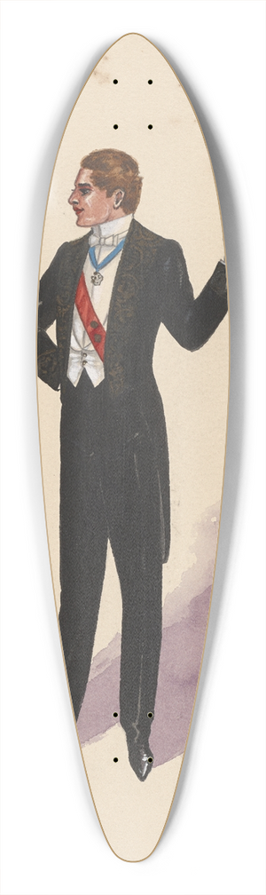 Will R. Barnes - untitled 39.3 inch art pintail longboard deck