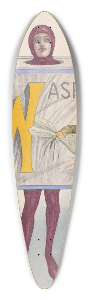 Will R. Barnes - Warren Harding, No. 4 39.3 inch art pintail longboard deck