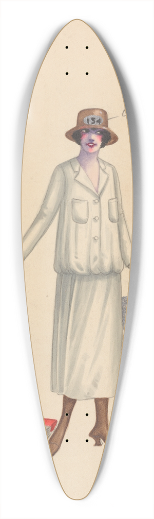 Will R. Barnes - White Wings, 8 39.3 inch art pintail longboard deck