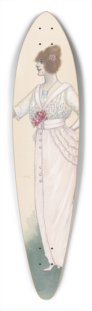 Will R. Barnes - Womans costume 39.3 inch art pintail longboard deck
