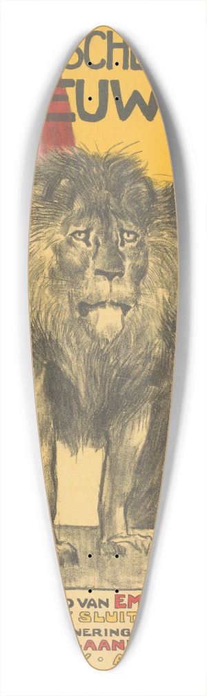 Willy Sluiter - De Vlaamsche Leeuw 39.3 inch art pintail longboard deck