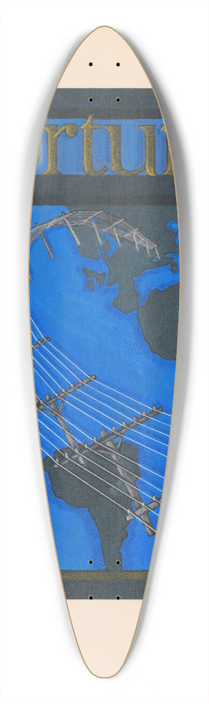 Winold Reiss - Graphic designs for Fortune magazine.] [Study for cover with telephone lines spanning the globe 39.3 inch art pintail longboard deck