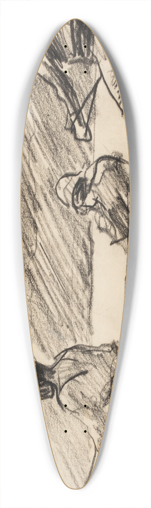 Winslow Homer - Canoe with Three Men 39.3 inch art pintail longboard deck