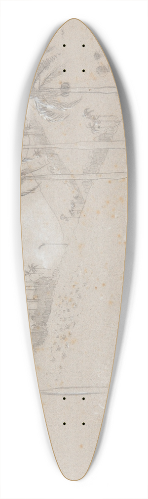 Winslow Homer - Cuban Hillside 39.3 inch art pintail longboard deck